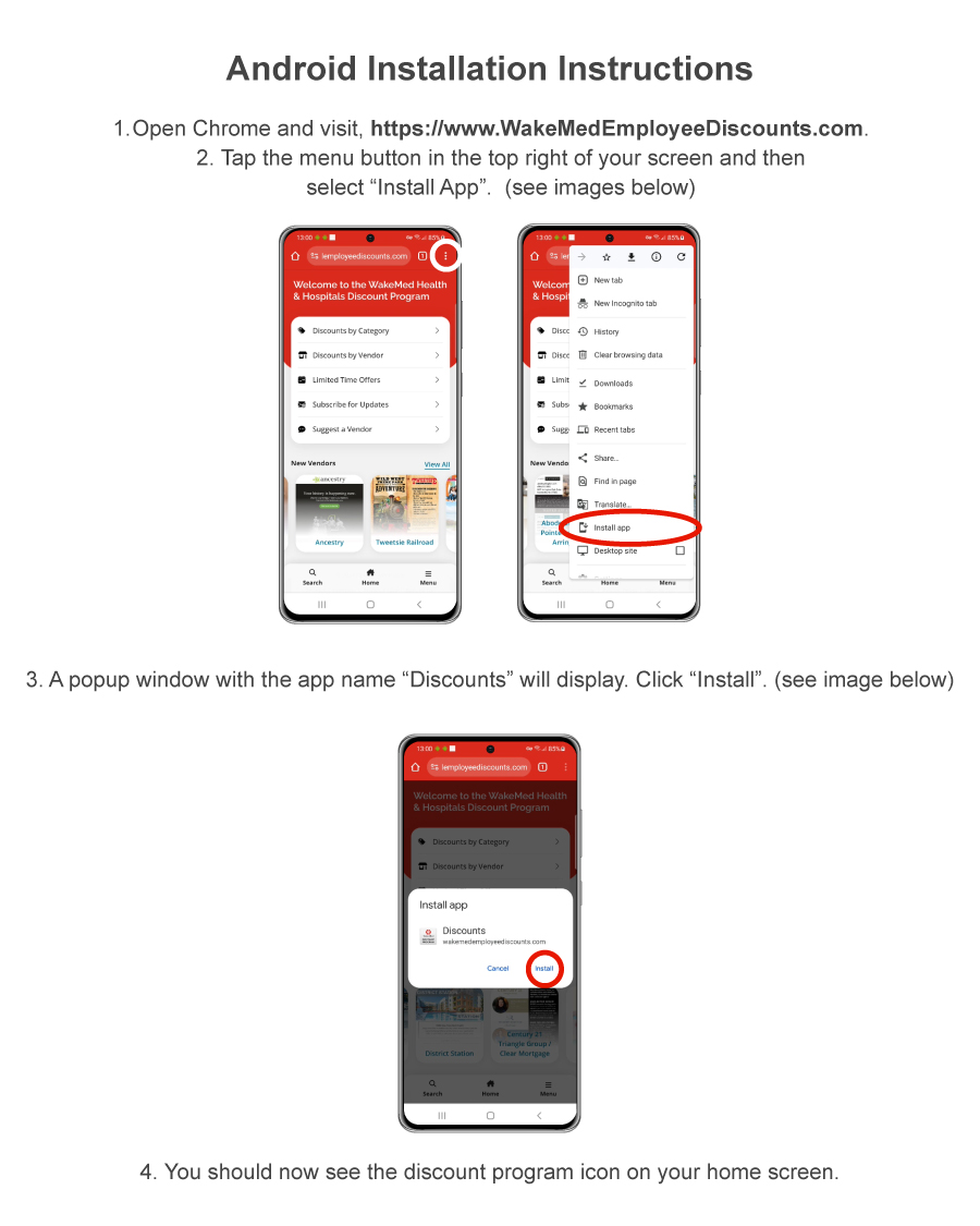Android OS Installation Instructions